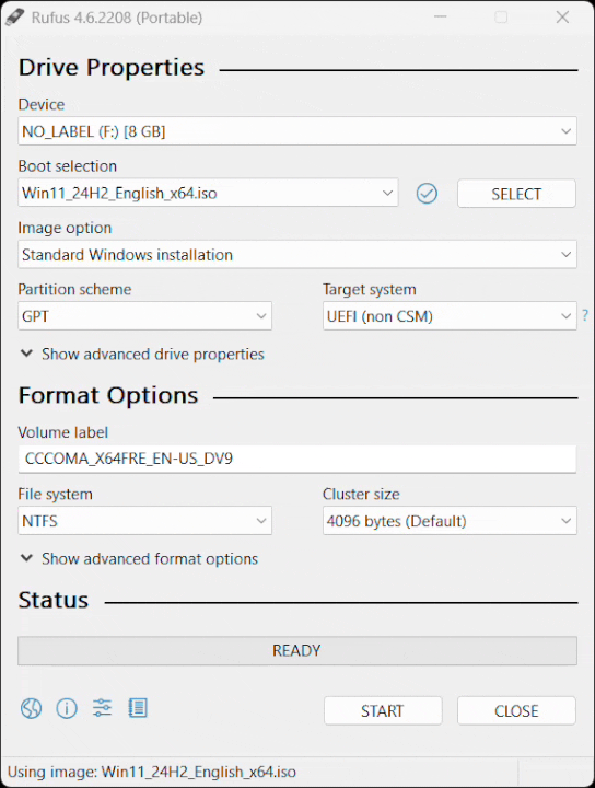 Deploying Windows 11 installer using Rufus, adding the ability to setup Windows without a Microsoft account.